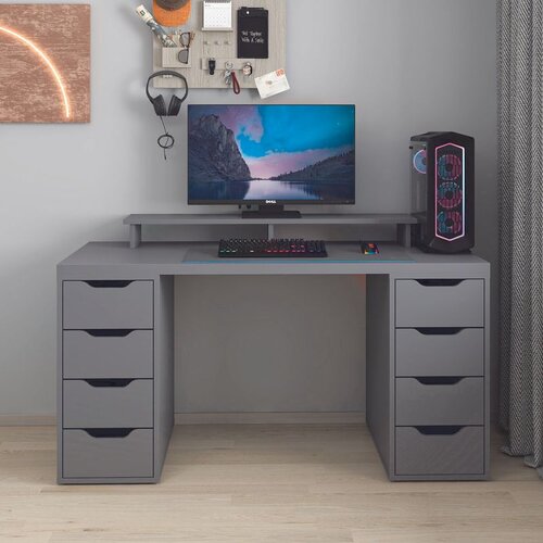 Hanah home radni sto Alen 150cm 8 Drawer, 150 cm, antracit Cene