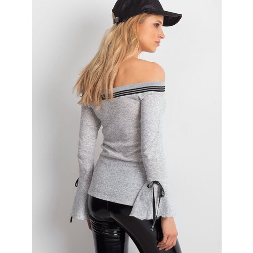Fashion Hunters Gray Spanish blouse with wide sleeves Slike