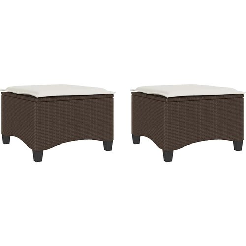 Maison Chic Vrtni stolčki - Vrtni stoli z blazinami 2 kosa Brown 55x55x36 cm Poly Rattan JS1094, (21877933) Cene