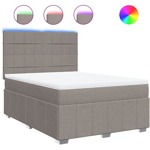 vidaXL Box spring postelja z vzmetnico taupe 160x200 cm blago, (21307244) Cene