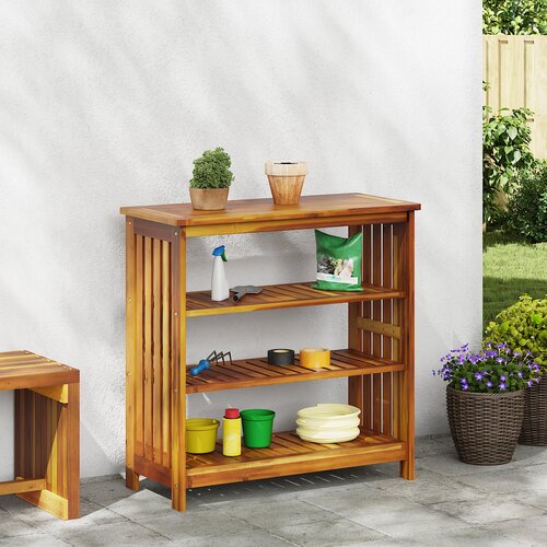 VidaXL vrtni ormar s policom s pohranom smeđa 75 x 35 x 70cm Slike