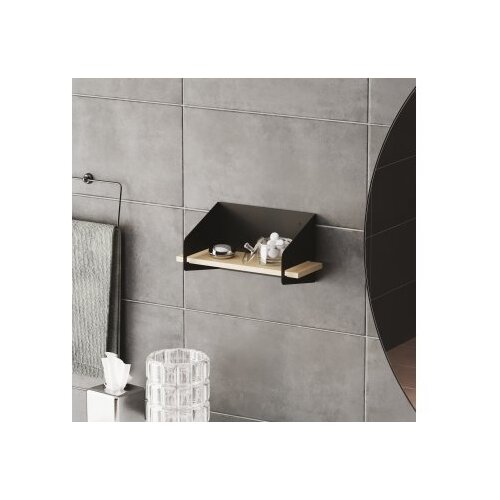 Hanah home Zidna polica sa srednjim rukom, elegantna, 40x20x19 cm, crna Cijene