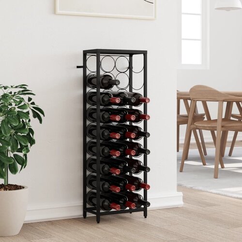  Stalak za vino za 27 boca crni 34 x 18 x 100 cm kovano željezo Cijene