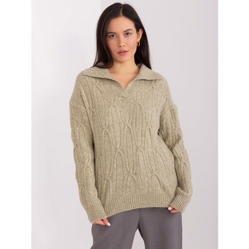 Wool Fashion Italia Sweater-AT-SW-2349-2.27-khaki Cene