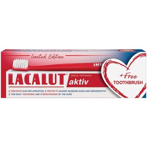 Lacalut Aktiv pasta za zube 75ml + četkica gratis Cene
