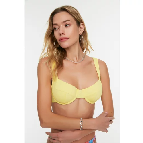 Trendyol Yellow Textured Underwire Bikini Top