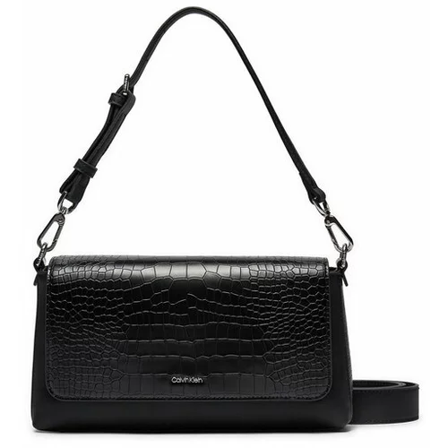 Calvin Klein Ročna torba Ck Must Shoulder Bag_Croco K60K612111 Črna