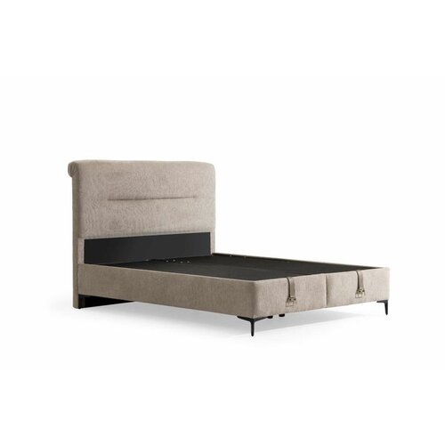 Hanah home Mia 180 x 200 - Light Brown Light Brown Double Bed Base & Headboard Cene