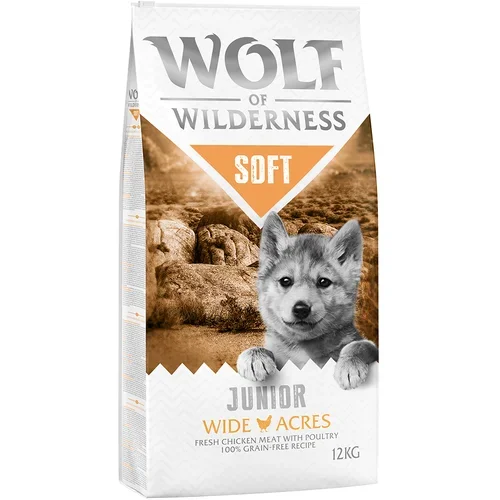 Wolf of Wilderness Varčno pakiranje "Soft" 2 x 12 kg - JUNIOR Wide Acres - piščanec