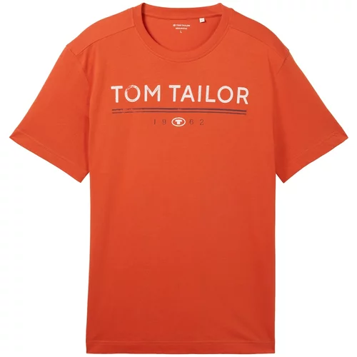 Tom Tailor Majica mornarsko plava / narančasta / bijela