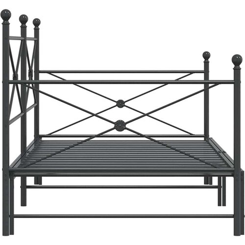  Krevet na rasklapanje bez madraca crni 100x200 cm čelik Slike