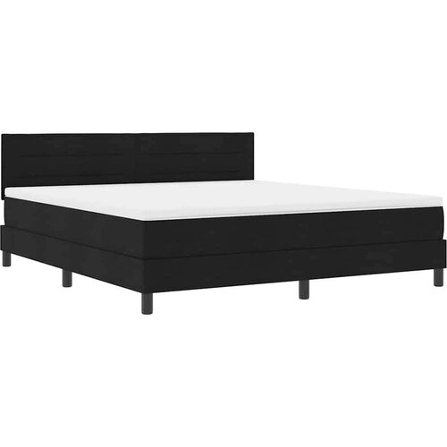 VidaXL Box spring krevet s madracem Crna 180 x 200 cm tkanina Slike