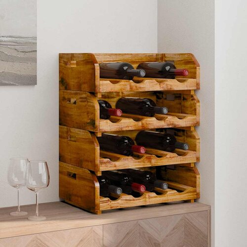  Stalci za vino 4 kom za 16 boca od masivnog drva mahagonija Cijene