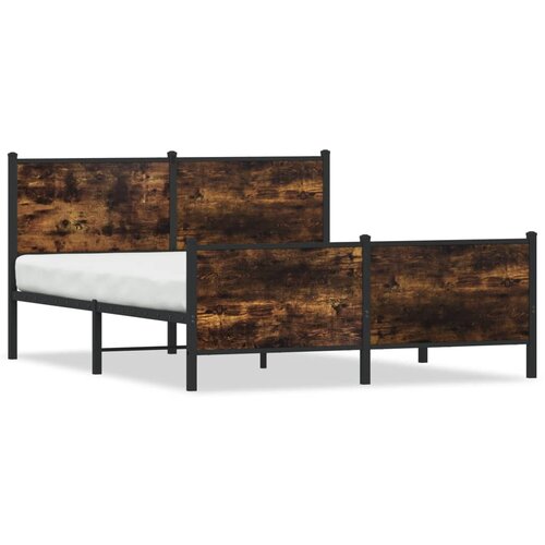 VidaXL Metalni okvir kreveta s uzglavljem i podnožjem 140x190 cm Slike