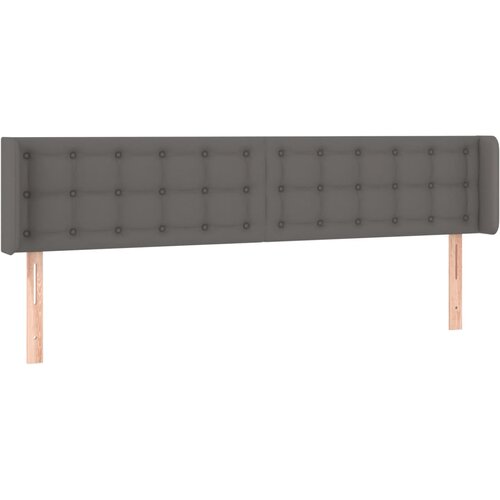  LED uzglavlje sivo 203x16x78/88 cm od umjetne kože Slike