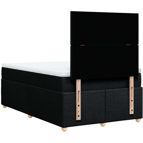 VidaXL Krevet s oprugama i madracem crni 120 x 200cm od tkanine Slike
