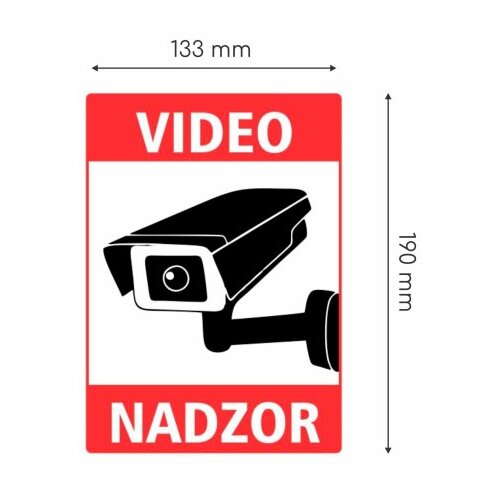TECHTRADE Nalepka &amp;quot;VIDEONADZOR&amp;quot; A5 (190x133) bela Slike