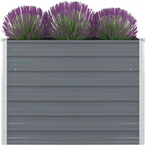 vidaXL Vrtna Visoka Posuda za Biljke 100x100x77 cm Pocinčani čelik Siva boja