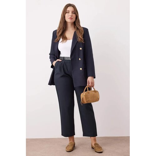 Trendyol Ženske pantalone Tbbaw26Ar00012, Tamnoplave Cene