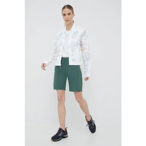 Salewa Kratke outdoor hlače Talvena za žene, boja: zelena, glatki materijal, srednje visoki struk