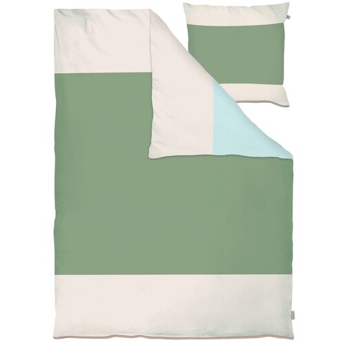 Mette Ditmer Denmark Kaki zelena posteljina za krevet za jednu osobu/za produženi krevet od pamučnog perkala 140x220 cm Colore &amp;ndash; Slike