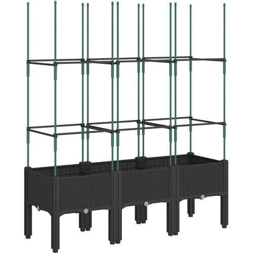  Vrtna sadilica s re&amp;scaron;etkom crna 120 x 40 x 142,5 cm PP Slike