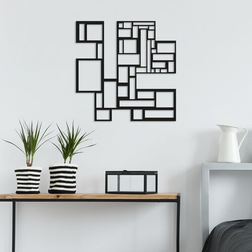 Wallity Zidna dekoracija Sqaures, 50 x 50 cm, Crna Cene