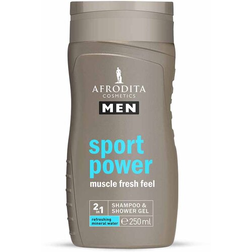 Afrodita Cosmetics Men Sport Power &amp;scaron;ampon i gel za tu&amp;scaron;iranje 250ml Slike