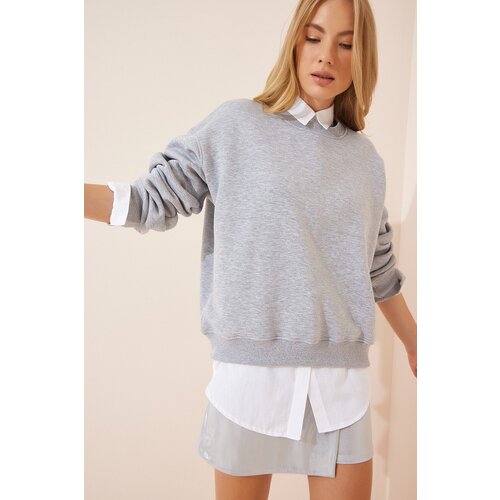  Women&amp;#039;s Gray Crewneck Shark Sweatshirt Slike