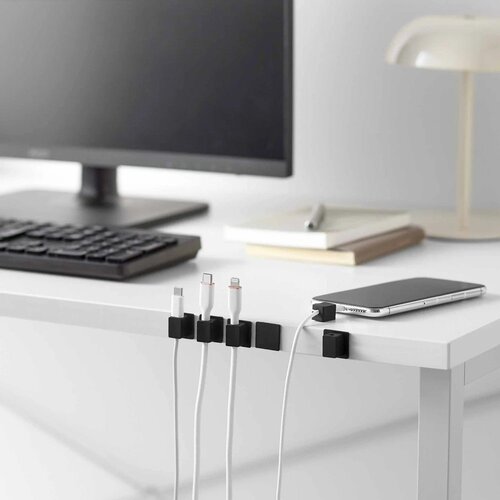 YAMAZAKI Crni metalni uredski organizatori u setu 5 kom za kablove Smart &amp;ndash; Slike