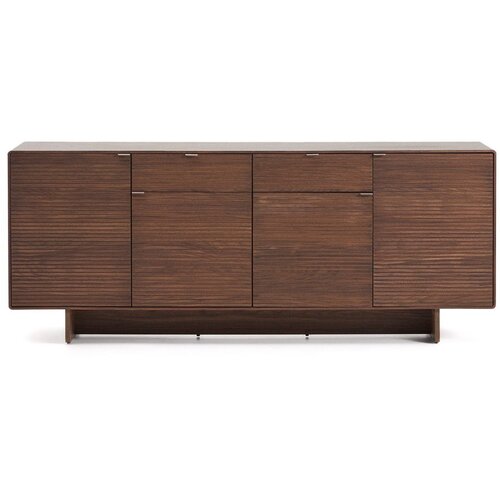 Kave Home Tamno smeđa komoda u dekoru oraha 194,5x78x45 cm Norlen &ndash; Cijene