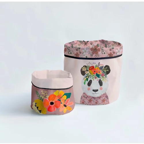 Little Nice Things Tekstilne košare u setu 2 kom Floral Panda –
