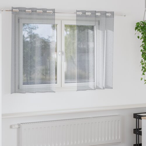 vidaXL Zavjese sa zavjesama 2 pcs Tamnosiva 140 x 140 cm Poliester Cene