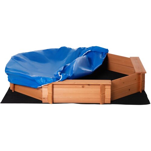 Outsunny lesen otroški peskovnik v obliki osmerokotnika s sedeži in pokrovom, vrtna igra za otroke od 3 do 8 let, 139,5x139,5x21,5 cm, (20746894) Cene