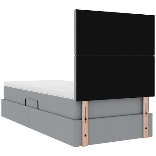  Krevet s madracem i skladi&amp;scaron;tem Svijetlo siva 90 x 200 cm - Svjetlosiva 90 x 200 cm Gladak dizajn Slike