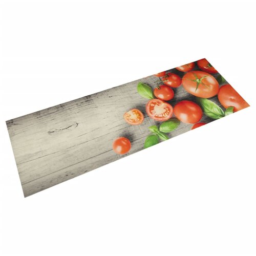 VidaXL Kuhinjski tepih perivi s uzorkom rajčica 60 x 180 cm bar&amp;scaron;unasti Slike