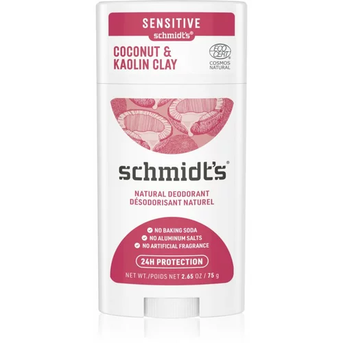 schmidt's Coconut & Kaolin Clay čvrsti dezodorans 24h 75 g