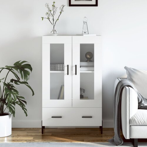 vidaXL Visoka omara bela 69,5x31x115 cm inženirski les Cene