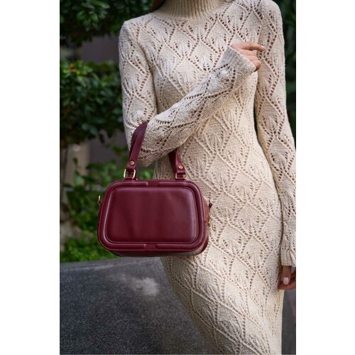 Madamra Claret Red Women's Patent Leather Hand and Shoulder Bag Cene