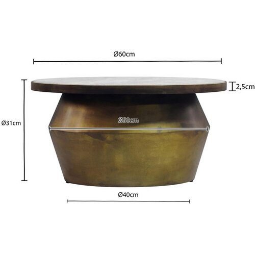 Livetastic KLUBSKA MIZA, 60/31/60 cm zlate barve Slike