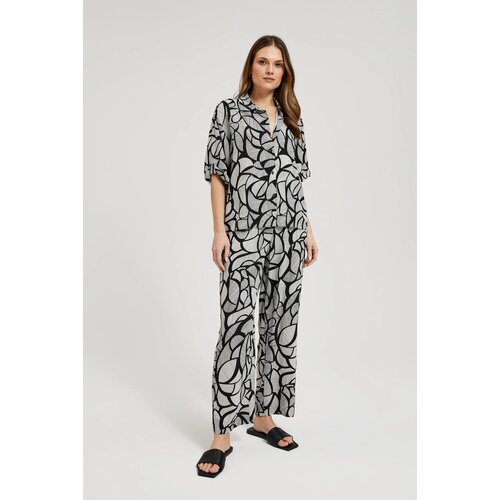 Moodo Women's trousers - black/white Cene