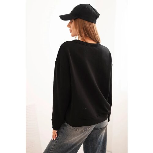Kesi Włoski Women's cotton sweatshirt with a cat print and text black Cijene