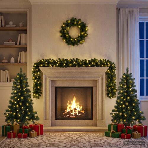  Set mini božićnih drvaca 120 cm 275 LED lampica Topla bijela Cene