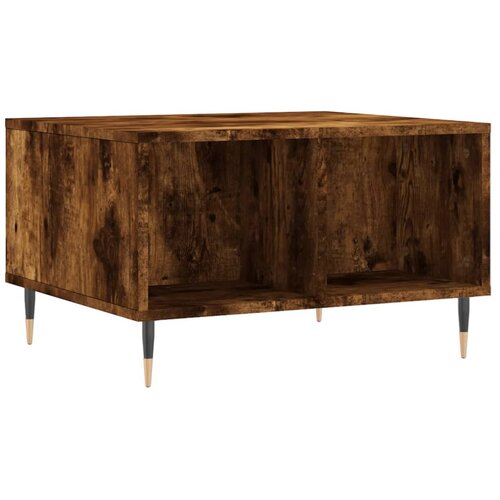 Maison Chic Klubska mizica - kavna mizica - Nizka mizica dimljeni hrast 60x50x36,5 cm inženirski les, (21754388) Slike