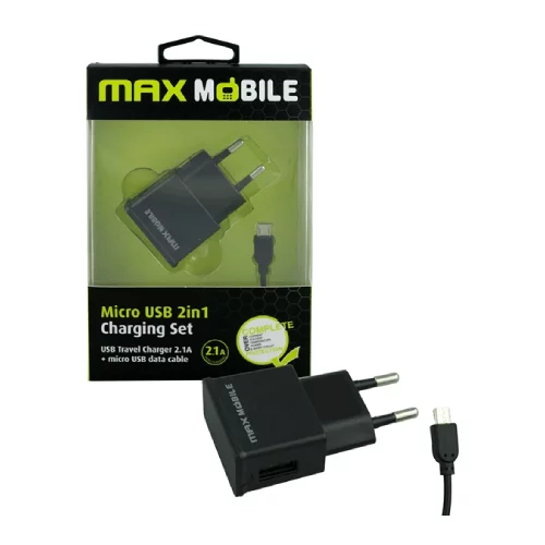 Maxmob kućni punjač set 2u1 usb+ micro data kabel 2.4a