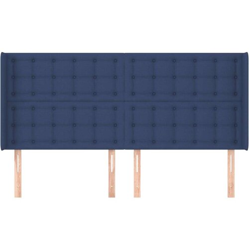  Uzglavlje s u&amp;scaron;ima plavi 163x16x118/128 cm od tkanine Slike