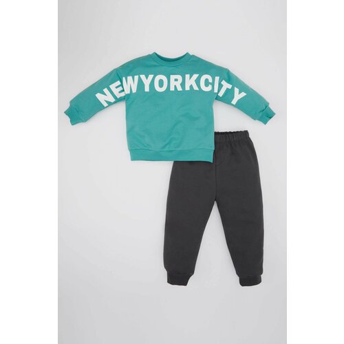 Defacto Baby Boy Printed Sweatshirt Sweatpants 2 Piece Set Slike