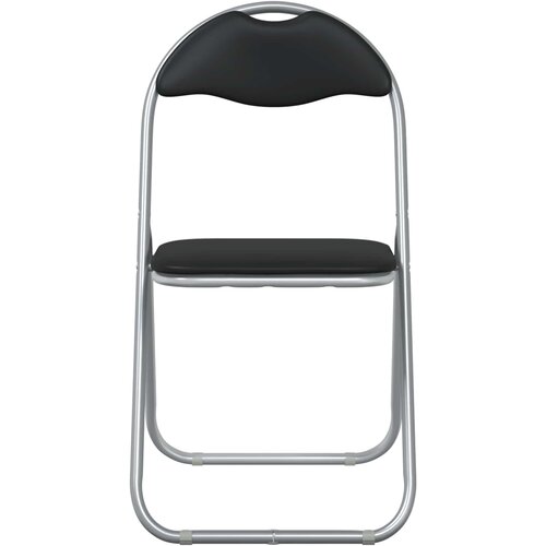  Sklopiva stolica 8 pcs Crna i Siva 48 x 43,5 x 81 cm Lažna koža Slike