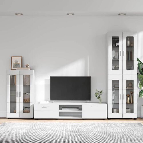  Set TV komoda FLORIN 3 kom. Bijelo Konstruirano drvo Slike