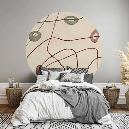  Okrugla fototapeta - Lines and shapes &amp;ndash; bead labyrinth on a pale washed background 280x280 Slike